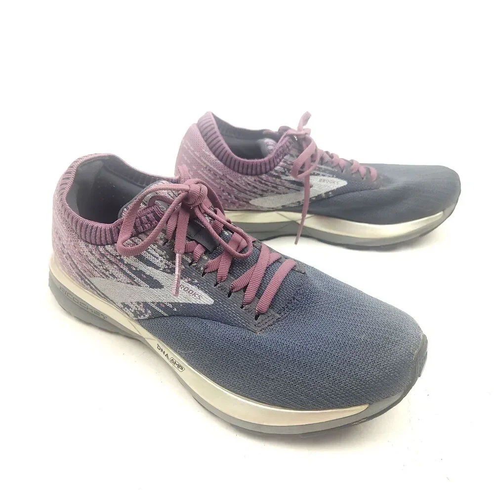 Brooks Ricochet Purple Womens Running Comfort Sneakers Shoes Size 9